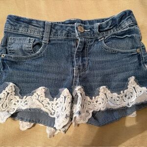 Imperial Star Blue Denim Shorts with White Accents